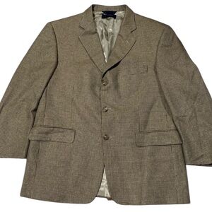 Burberry Mens Sportcoat Blazer 42 Short Brown Checked Print